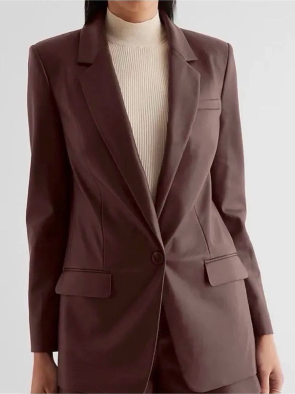 Brown leather blazer
